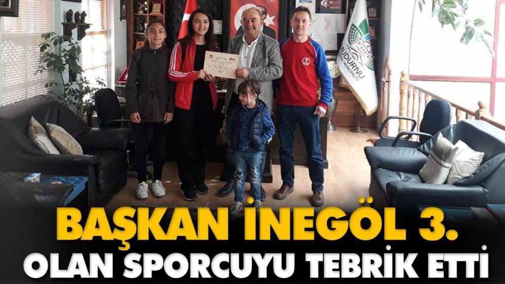 BAŞKAN İNEGÖL 3. OLAN SPORCUYU TEBRİK ETTİ BAŞKAN İNEGÖL 3. OLAN SPORCUYU TEBRİK ETTİ