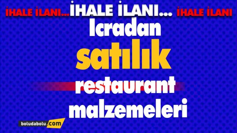 İcradan satılık restaurant malzemeleri