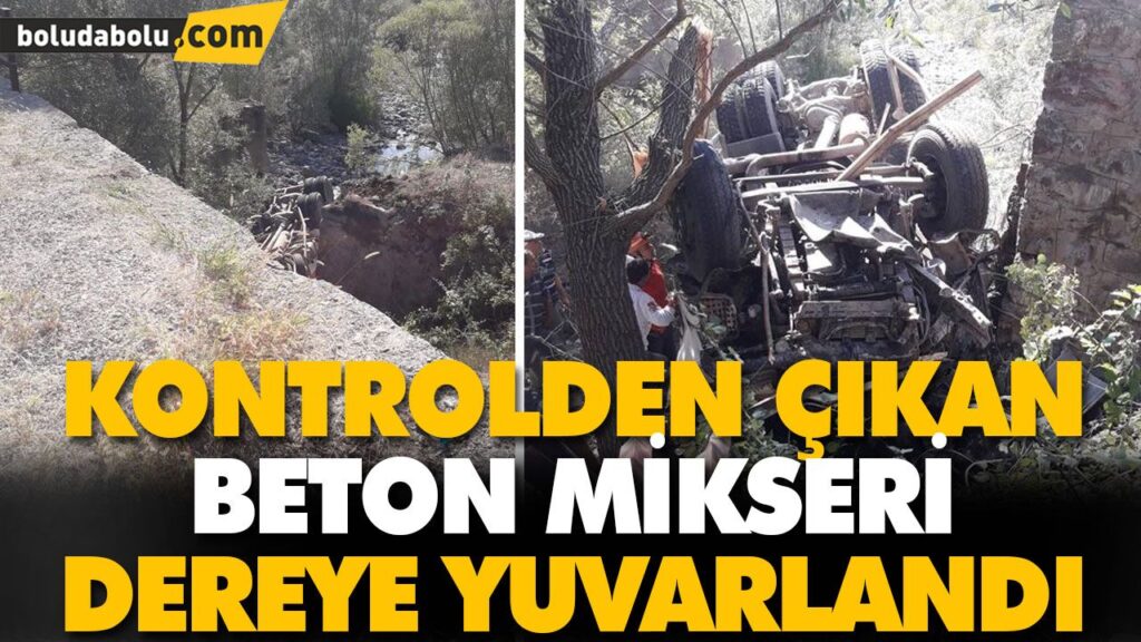 Beton mikseri dereye düştü; sürücü yaralandı Beton mikseri dereye düştü; sürücü yaralandı