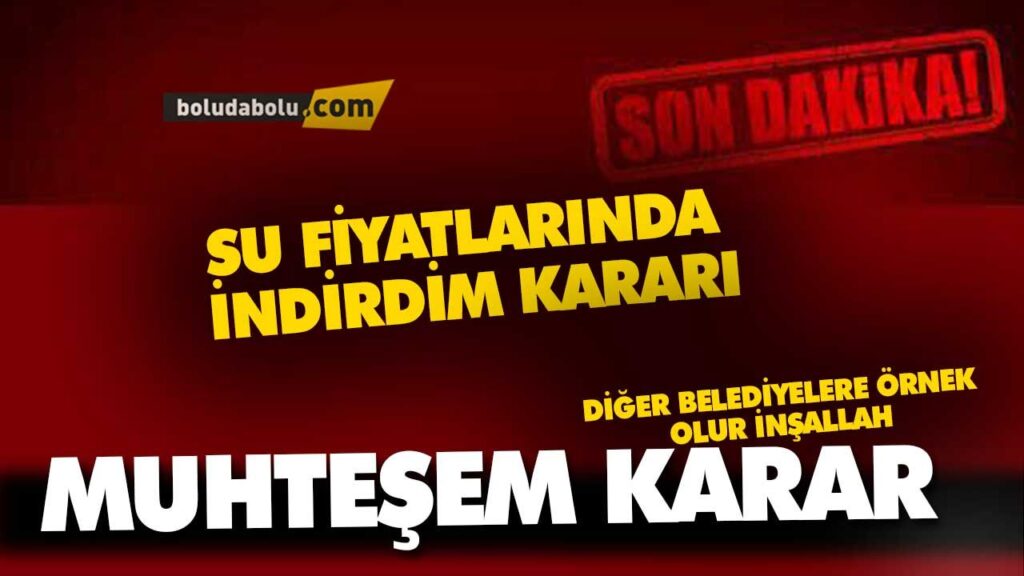 SU FİYATLARINDA İNDİRİM SU FİYATLARINDA İNDİRİM
