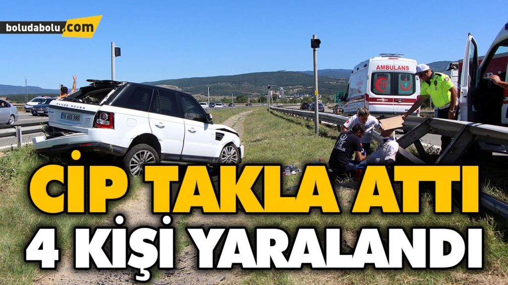CİP TAKLA ATTI 4 KİŞİ YARALANDI CİP TAKLA ATTI 4 KİŞİ YARALANDI