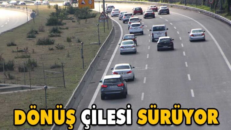 Bolu’da bayram tatili dönüşü TEM’de trafik yoğunluğu