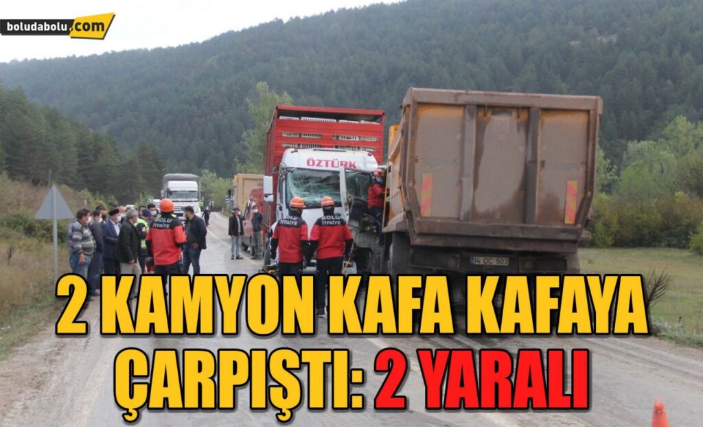 Bolu’da 2 kamyon kafa kafaya çarpıştı: 2 yaralı Bolu’da 2 kamyon kafa kafaya çarpıştı: 2 yaralı