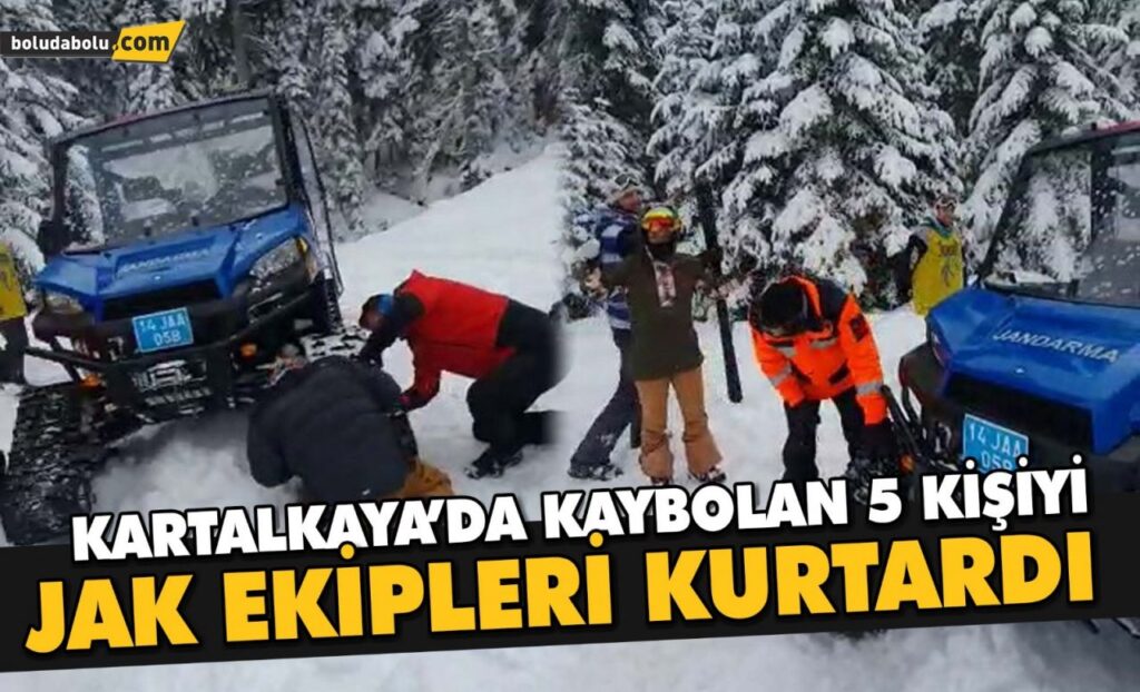 Kartalkaya’da kaybolan 5 kişiyi JAK ekipleri kurtardı Kartalkaya’da kaybolan 5 kişiyi JAK ekipleri kurtardı