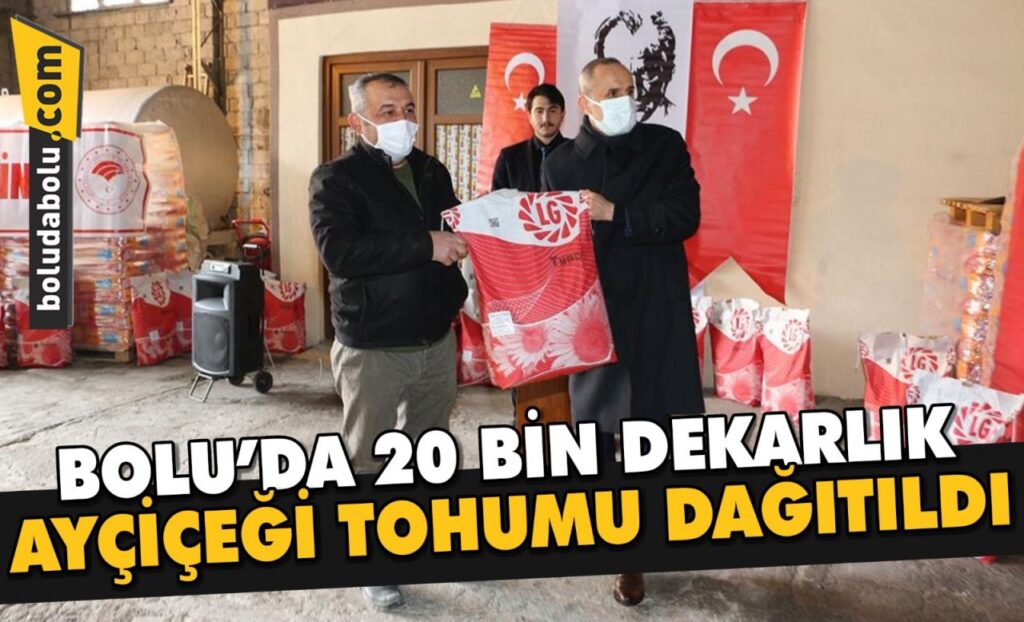 Bolu’da 20 bin dekarlık ayçiçeği tohumu dağıtıldı Bolu’da 20 bin dekarlık ayçiçeği tohumu dağıtıldı