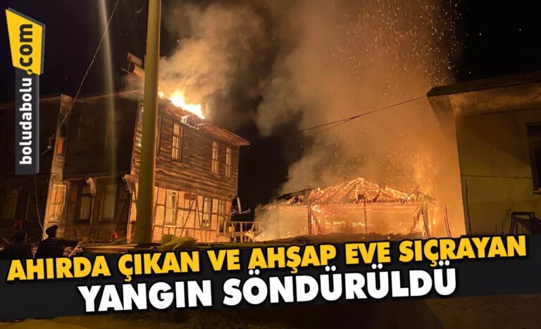 Düzce’de ahırda çıkan ve ahşap eve sıçrayan yangın söndürüldü