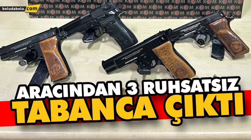 ARACINDAN 3 RUHSATSIZ TABANCA ÇIKTI ARACINDAN 3 RUHSATSIZ TABANCA ÇIKTI