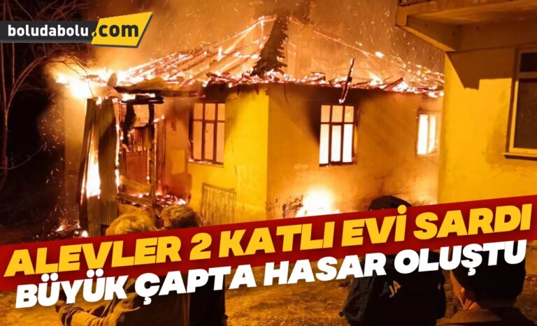 Düzce’de çıkan yangında 2 katlı ev kullanılamaz hale geldi