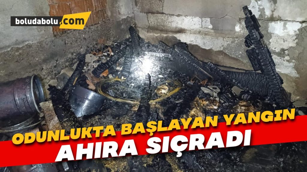 Odunlukta başlayan yangın ahıra sıçradı Odunlukta başlayan yangın ahıra sıçradı