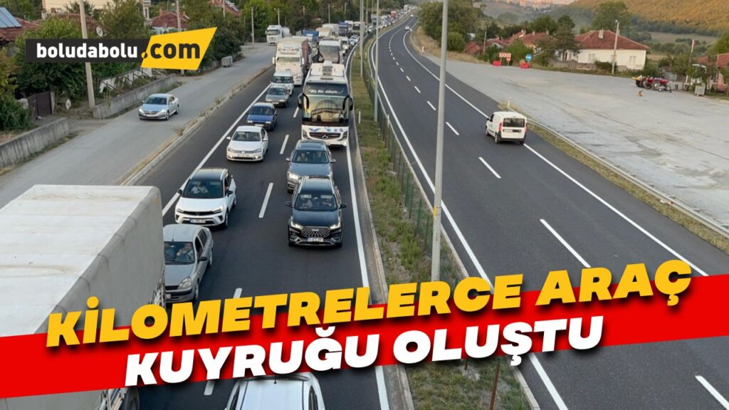 Bolu’da İstanbul istikametinde kilometrelerce araç kuyruğu oluştu Bolu’da İstanbul istikametinde kilometrelerce araç kuyruğu oluştu