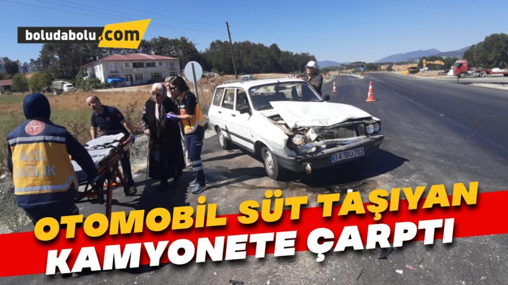 Otomobil süt taşıyan kamyonete çarptı: 1 yaralı Otomobil süt taşıyan kamyonete çarptı: 1 yaralı