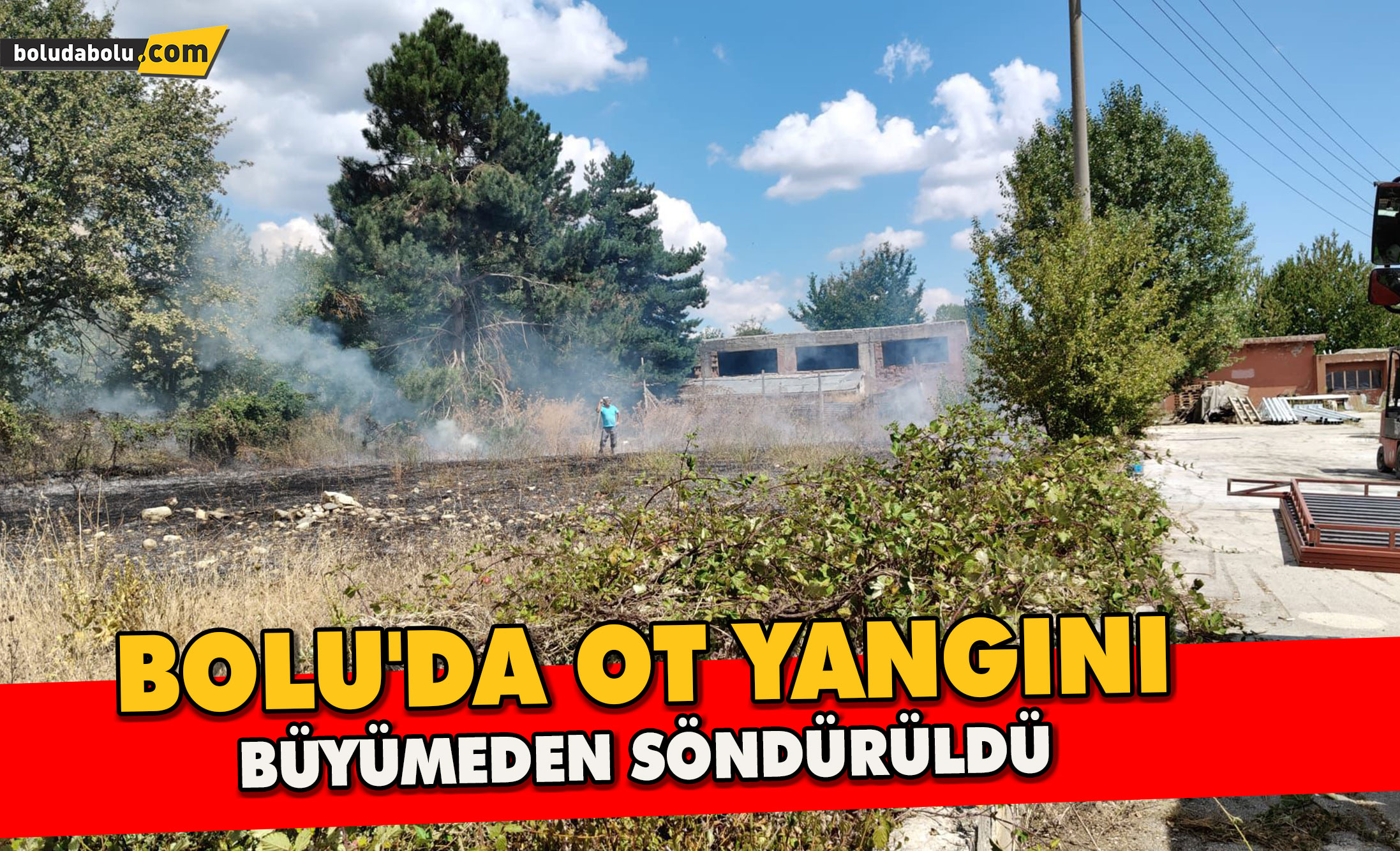 Bolu’da ot yangını büyümeden söndürüldü